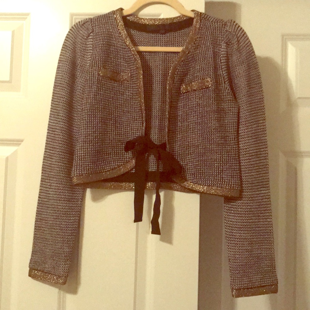 Fabulous Eryn Brinie black and gold sweater shrug